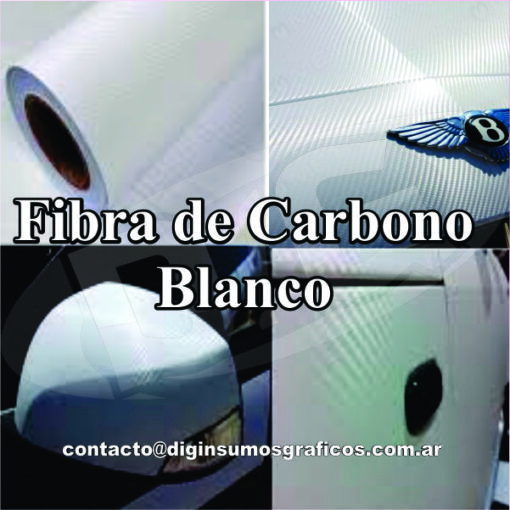 Vinilo Fibra de Carbono Blanco 1.22m de ancho