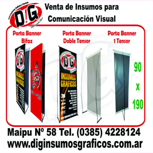 Porta Banner Hierro 90x190 doble tensor