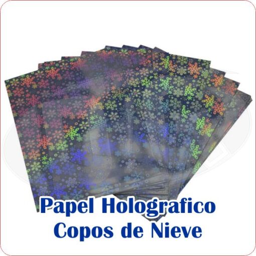 Papel Holografico Autoadhesivo Fantasía Copos De Nieve x hoja
