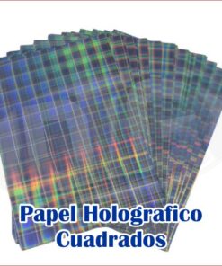 Papel Holografico Autoadhesivo Fantasía Cuadrados x hoja