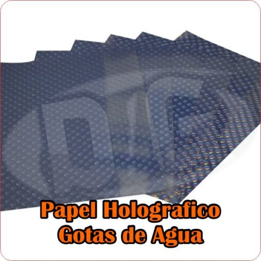 Papel Holografico Autoadhesivo Fantasía Gotas De Agua x hoja