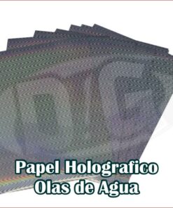 Papel Holografico Autoadhesivo Fantasía Olas De Agua x hoja