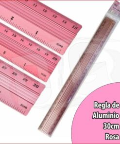 REGLA DE ALUMINIO PARA CORTE 30CM ROSA