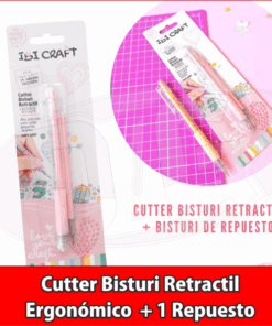 CUTTER BISTURI ERGONOMICO retractil + 1 repuesto
