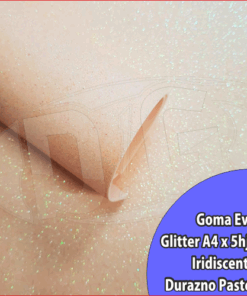 EVA GLITTER A4 1.7mm.x 5hjs IRIDISC DURAZNO PASTEL