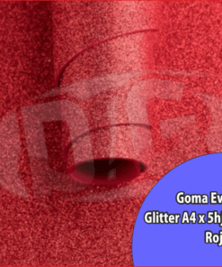 EVA GLITTER A4 1.7mm.x 5hjs ROJO