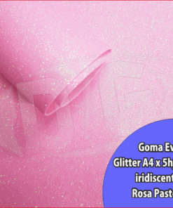 EVA GLITTER A4 1.7mm.x 5hjs IRIDISC ROSA PASTEL