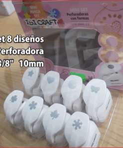PERFORADORA ARTISTICA 10mm 3/8" SET x 8 DISEÑOS