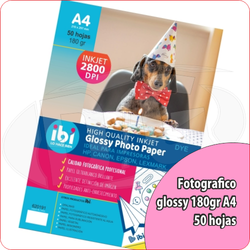 180gr A4x50h - Papel Fotografico