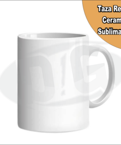 Taza Sublimable De Ceramica Recta Con Asa Blanca Glossy De 11Oz 325Cm3