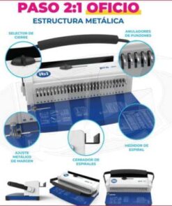 Espiraladora IBI Alambre 2:1 Oficio Con Anulador de Punzon