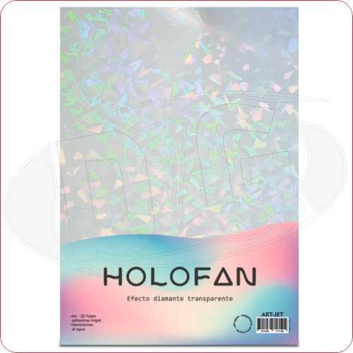 art - A4x20h Papel Holofan Efecto DIAMANTE TRANSPARENTE