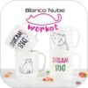 WK - Taza Blanca Recta Apilable