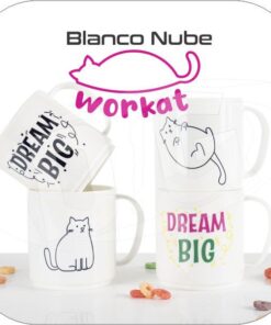 WK - Taza Blanca Recta Apilable