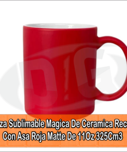 Taza Magica Roja De 11Oz 325Cm3 de Ceramica Sublimable